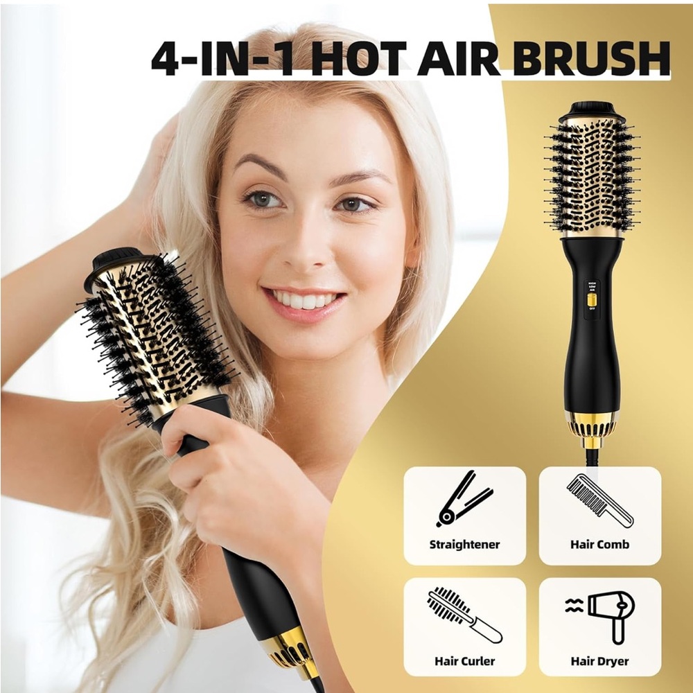 4-in-1 Hot Air Brush with Oval Barrel-Salon-Grade Styling Tool for All HairTypes - Picture 5 of 9